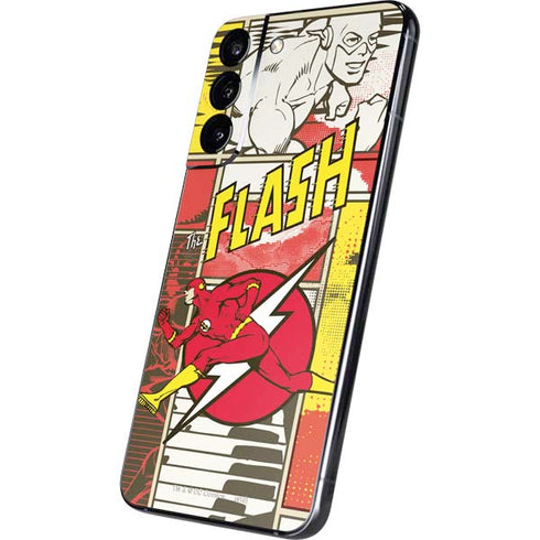 DC Comics The Flash Vintage Action Pose Pattern Galaxy S22 Plus Skin